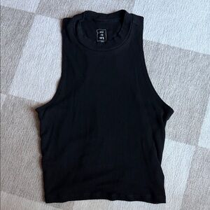 Me to We Black Sleeveless Ribbed Top